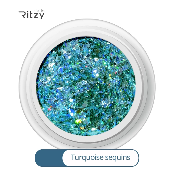 Ritzy Mix Glitter - Turquoise Sequins A09